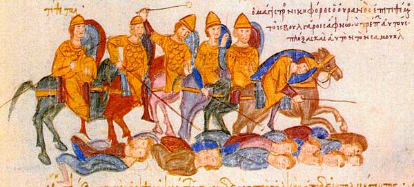 Византийская конница X века. Миниатюра из хроники Иоанна Скилицы.