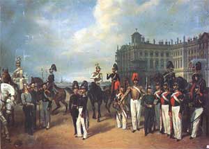 Франц Крюгер Русская гвардия в Петерегофе 1853 г.