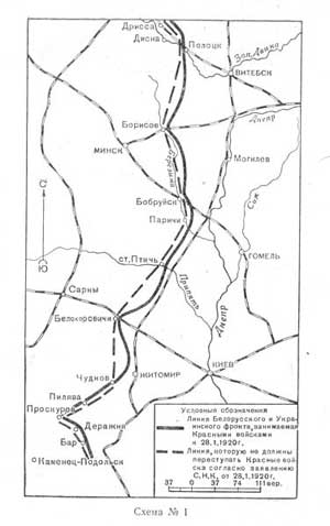 Линия фронта на 28 января 1920 г.