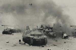 Горящие немецкие самоходные установки Marder II. Сталинградская битва (1942—1943)