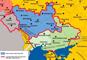 Карта Украинской Народной Республики