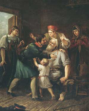 Возвращение ратника домой.
