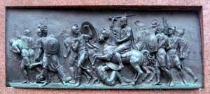 Победа народного оплочения над поляками. Горельеф с памятника Минину и Пожарскому.