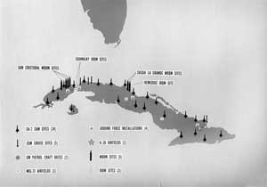 Советская военная накапливаться в Кубе, в конце октября 1962 года. США Министерство обороны графики в Джона Кеннеди Президентская библиотека и музей в Бостоне.