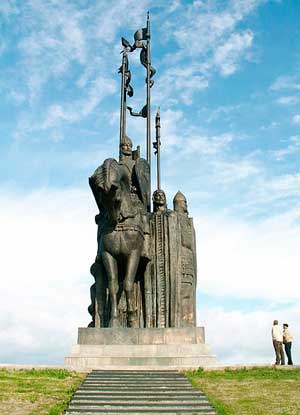 Па­мятник дружинам Александра Невского на г. Соколиха во Пскове