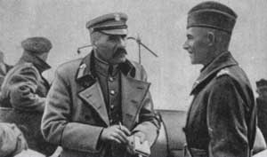 Юзеф Пилсудский и Эдвард Рыдз-Смиглы во главе ударной группы. Август 1920