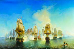 «Афонское сражение 19 июня 1807 года» картина А. П. Боголюбова