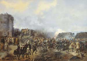 Бой на Малаховом кургане в Севастополе в 1855 году.
