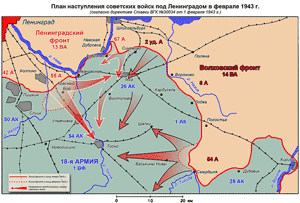 План советского наступления под Ленинградом в феврале 1943 года