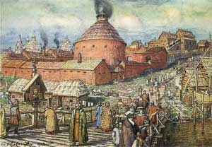 Аполлинарий Михайлович Васнецов. Пушечно-литейный двор на реке Неглинной в XVII век.