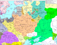 Политическая карта Руси 1400—1462