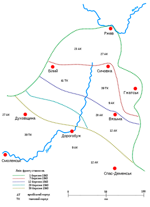 Операция «Бюффель». Линия фронта с 1 по 30 марта 1943
