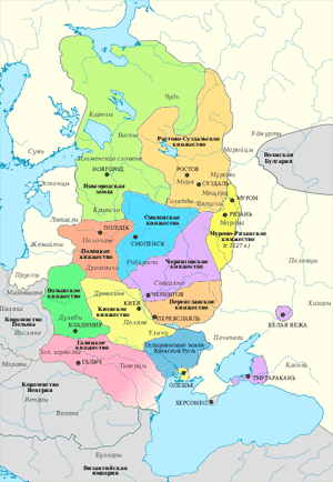Карта Киевской Руси в 1054—1132 гг.