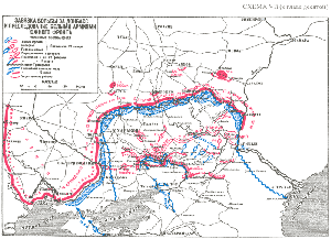 Схема наступления ВСЮР в 1-й половине 1919 г. и преследования ими армий Южного фронта красных